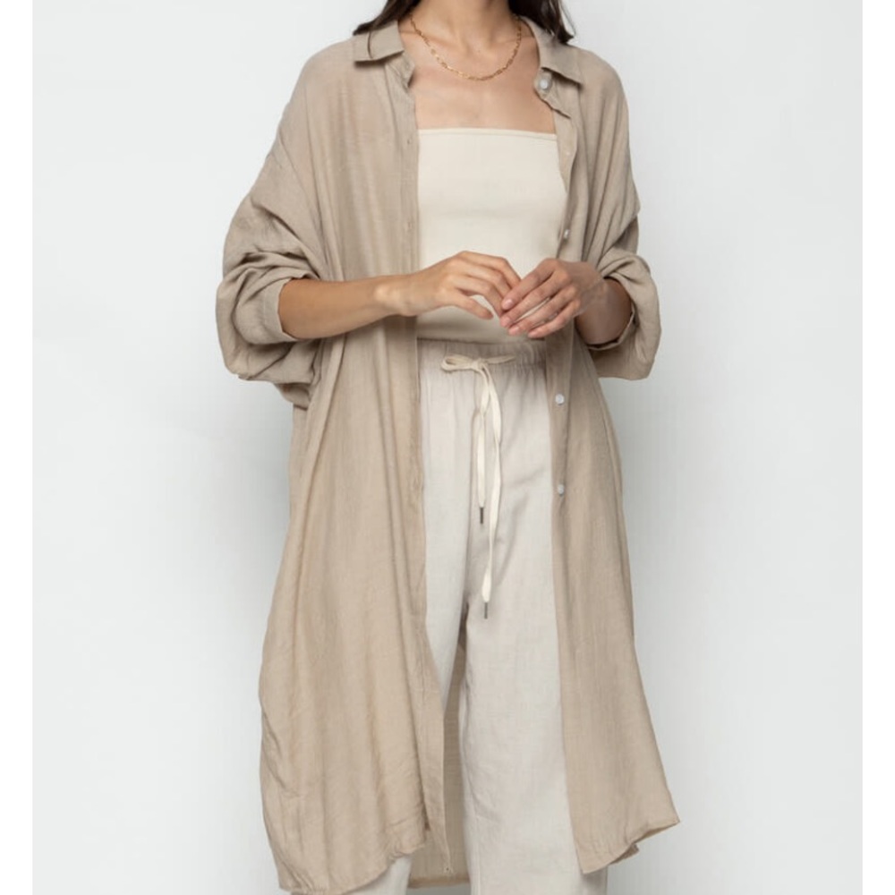 Oak + Fort button-up midi shirt